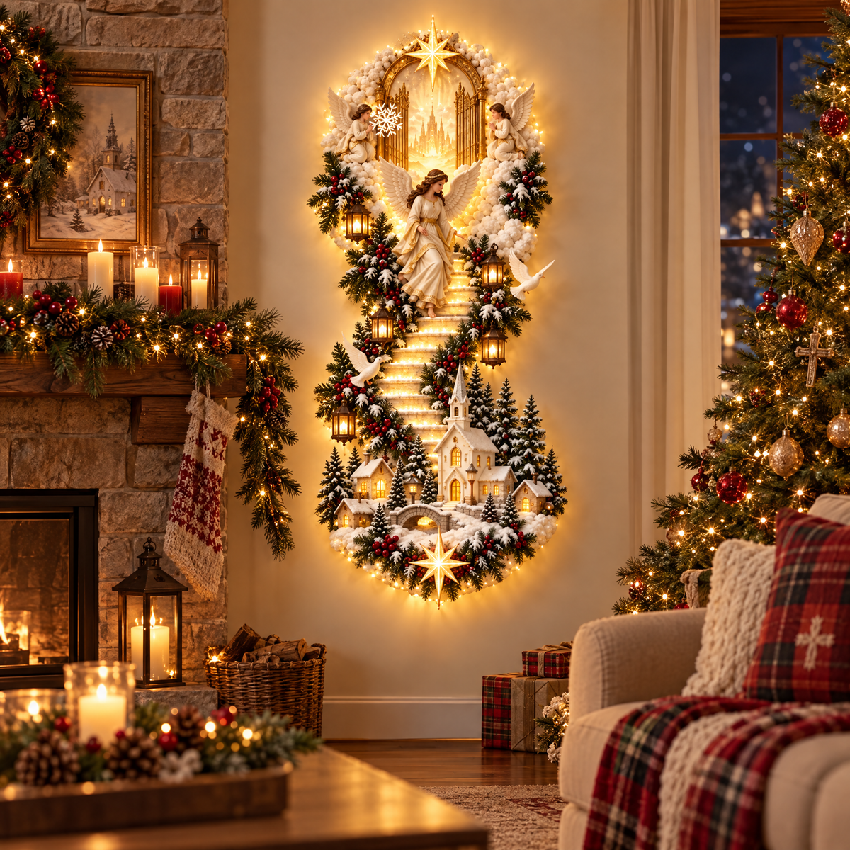 Stairway to Heaven — Angel LED Wall Art