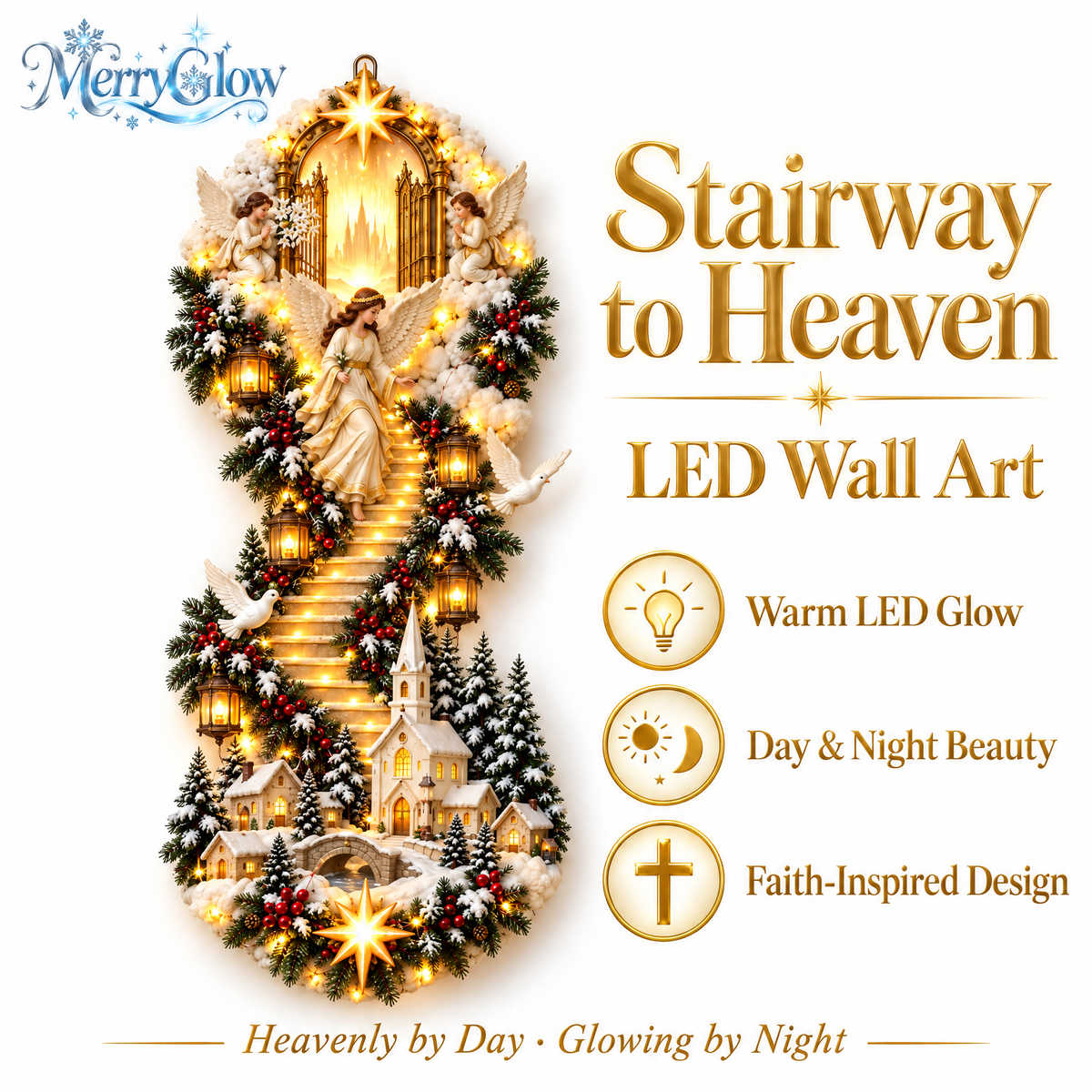 Stairway to Heaven — Angel LED Wall Art